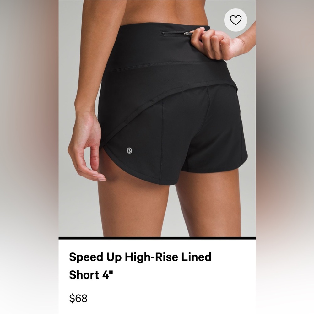 Lululemon speed up HR shorts 4in size 0